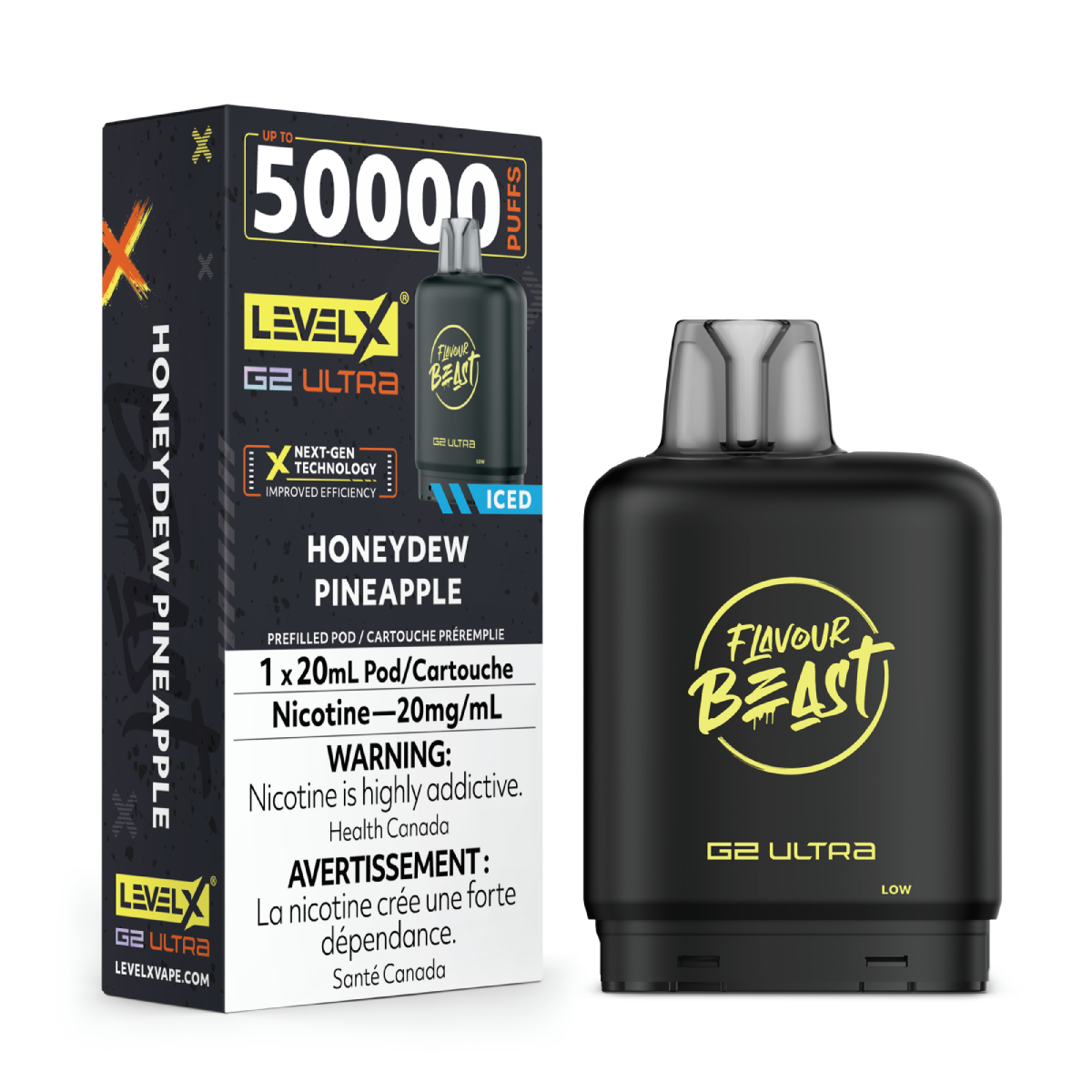 Level X Flavour Beast G2 Ultra 50K Pod – Honeydew Pineapple Iced