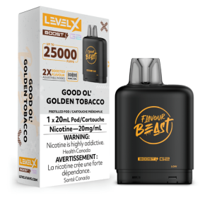 Level X Flavour Beast G2 Boost 25K Pod – Good Ol’ Golden Tobacco