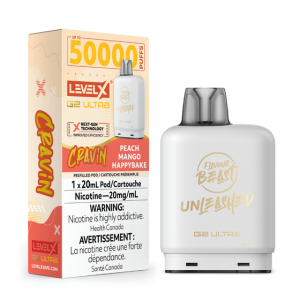 Level X Flavour Beast Cravin’ G2 Ultra 50K Pod – Peach Mango Happybake