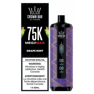 Al Fakher Crown Bar Mega Max 75K – Grape Mint