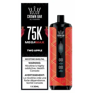 Al Fakher Crown Bar Mega Max 75K – Two Apple