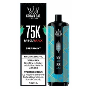 Al Fakher Crown Bar Mega Max 75K – Spearmint